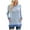 Light Blue, variant on Sweatshirts for Women Round Neck Solid Color Long Sleeve Pullover Tops with Pocket