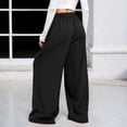 thumbnail image 5 of RUTAYY Women's Pants Wide Leg Mid Rise Solid Color Loose Fit Casual Everyday Wear with Pocket Chic Holiday Trousers, 5 of 6