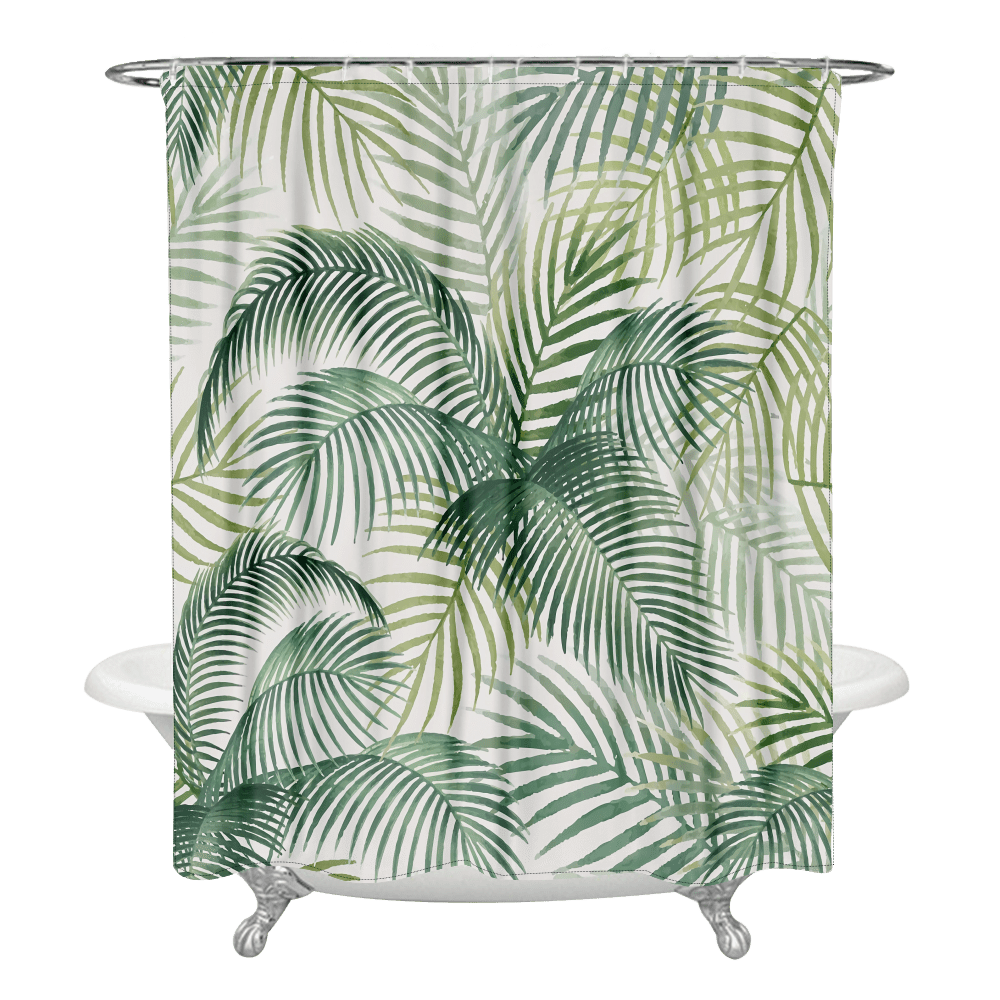 Leaf Hawaiian Style Shower Curtain Bathroom Curtain Set Waterproof