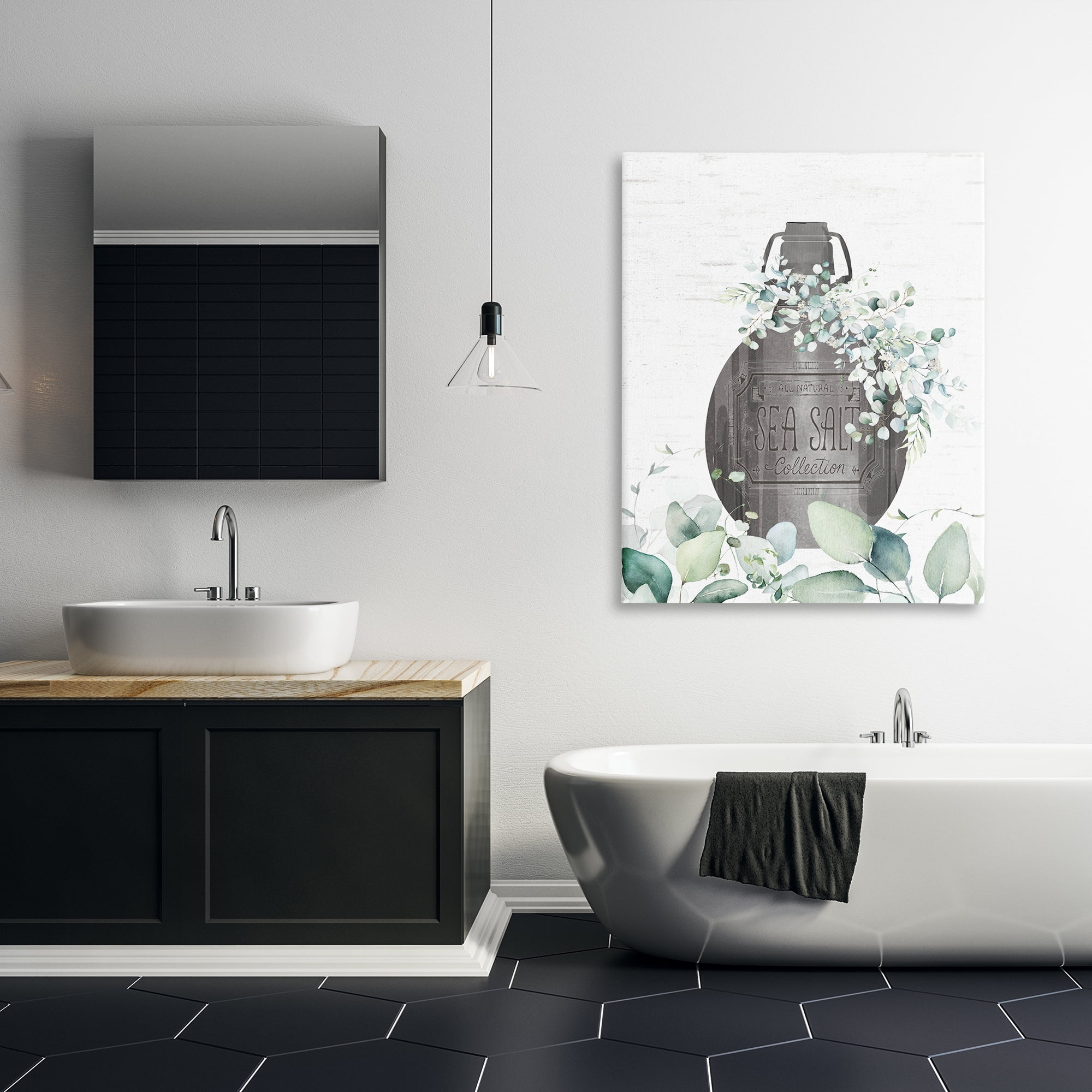 Sea Salt Collection Bottle Canvas Wall Art, design by Lettered and Lined