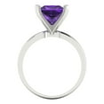 thumbnail image 4 of 3 ctw Solitaire Anniversary Ring for Women | Princess Cut Natural Amethyst | Hyperallergenic Solid 18K White Gold, 4 of 5