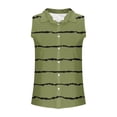 thumbnail image 5 of Kaemgyyd Women's Golf Tops Lightweight Sleeveless Button down Shirt Summer Fashion Stripe Collar Loose Tank Tee, 5 of 6