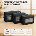 3-Pack Travel Packing Cubes, Black Fabric Organizer Set for Camping and ...