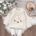 thumbnail image 2 of Glisme Knit Sweater For Girls Thermal Crewneck Long Sleeve Pullover For Infant Toddler Leisure Top Clothes Beige , 9-12 Months, 2 of 9