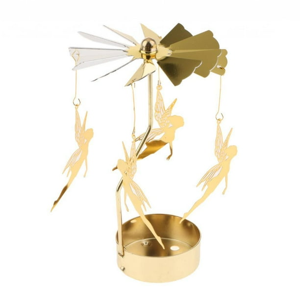 Candelero de la decoración de la Navidad Colco Soporte de lámpara de té de giratoria Dorado