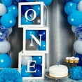 thumbnail image 6 of Retrok 3pcs First Birthday Balloon Boxes 1st Birthday Transparent Blocks Boxes Decorations with ONE Letter for Baby Boy or Girl - Newborn Photography Props,Table Centerpiece, 6 of 8