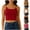 Black, variant on Womens Scoop Neck Padded Sports Bra Workout Crop Tank Top,Light Compression Black