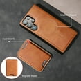 thumbnail image 5 of Compatible with Magsafe Wireless  Charging 2 in 1 Detachable for Samsung Galaxy S23 Ultra Wallet Case with Card Slot Women Men, Classic Magnetic PU Leather Flip Cover for Galaxy S23 Ultra, Brown, 5 of 5