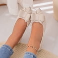 thumbnail image 7 of Women's Chic Bow Flat Pumps Pointed Toe Ballet Flats Office Work Business Casual Dress Shoes Comfy No Heel,36, 7 of 7