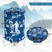 Leisure 30 Gallon Collapsible Indoor Oxford Fabric Recycling Bin, Blue