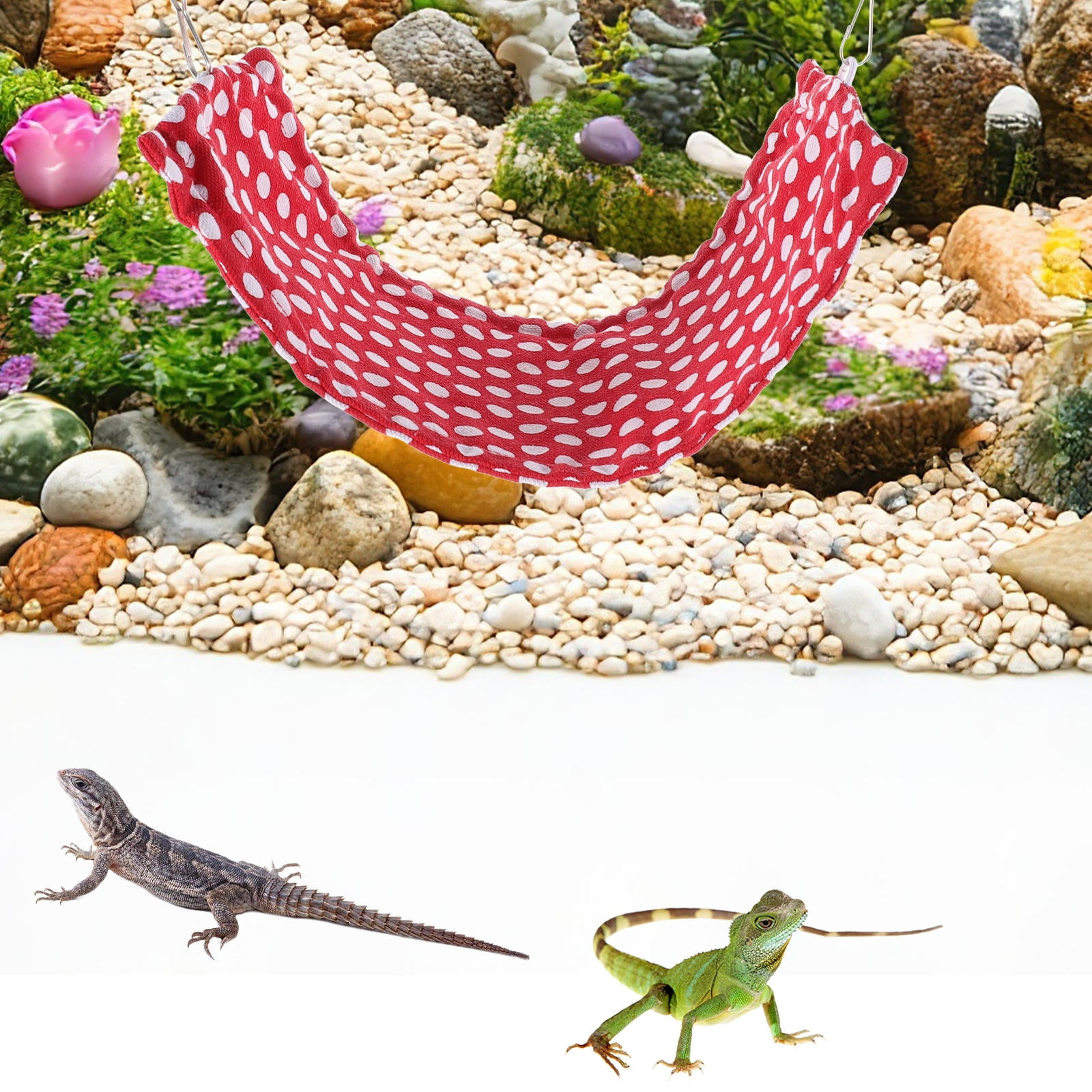 Nicehomfit Soft Hanging Reptile Hammock Bed with Suction Cups for Bearded Dragon and Lizard Tank