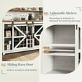 thumbnail image 3 of Resenkos 55" Illuminated Coffee and Wine Bar Cabinet with Farmhouse Design, Includes Integrated Racks for Wine Bottles and Glassware, White, 3 of 7