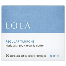 tampons organic 20ct applicator lola compact cotton plastic plus super regular walmart