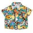 thumbnail image 1 of LUOGENLI Boys Short Sleeve Button down Shirt Lightweight Breathable Summer Tops Beach Shirts Vacation Maxi Boysuit Set Ruffle Yellow 5-6 Years, 1 of 8