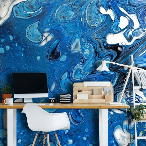Abstract Wallpaper Wall Mural - Blue Stream