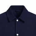 thumbnail image 5 of WIZUTIZ Men's Casual Jacket Solid Color Fashion Lapel Collar Button Closure Pockets Long Sleeve Polyester Coat for Winter Spring Outdoor Daily Party Wear, 5 of 7