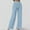 X-208BU2, variant on ZHOGXU Women's Jeans With Pocket Solid Color Elastic Waist Skinny Flared Wide Leg Stretch Denim Pants Trousers For Everyday Wear,Bu1,S