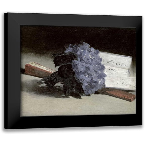 Manet, Edouard 14x12 Black Modern Framed Museum Art Print Titled - Bunch of Violets