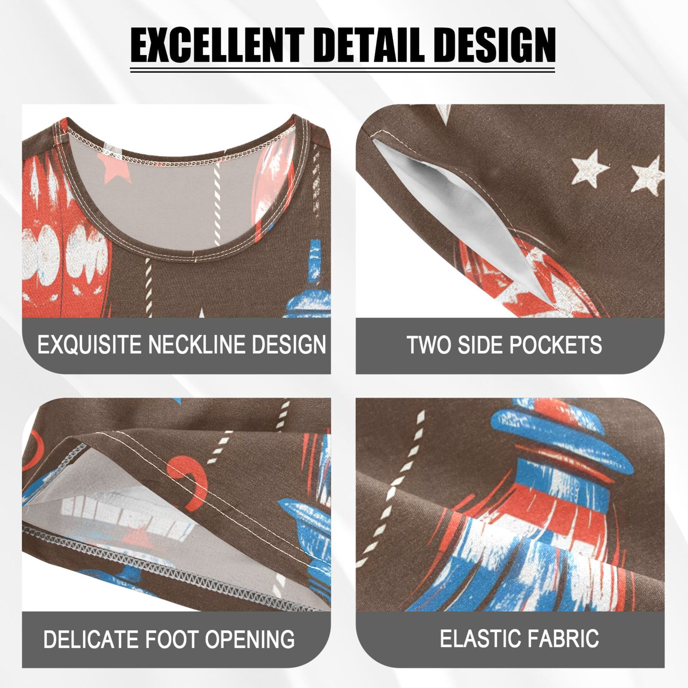 DALAWU Chandelier Star Pattern Cotton Short Sleeve Pajama Set Breathable