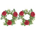 thumbnail image 5 of Tnobhg 2Pcs Candlestick Garland Realistic Simulation Rose Wreath Candle Holder Garland for Home Wedding Decoration, 5 of 8