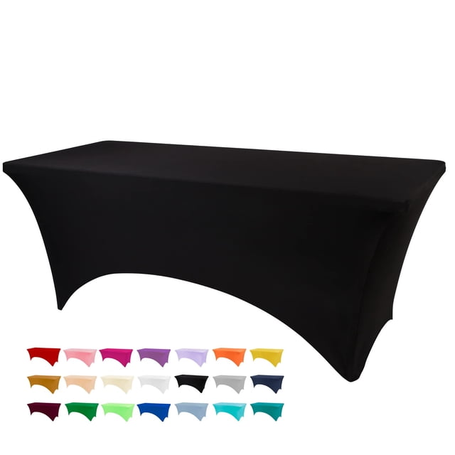 Funda de mesa BDDC para mesas de 6 pies, color negro, lavable, rectangular