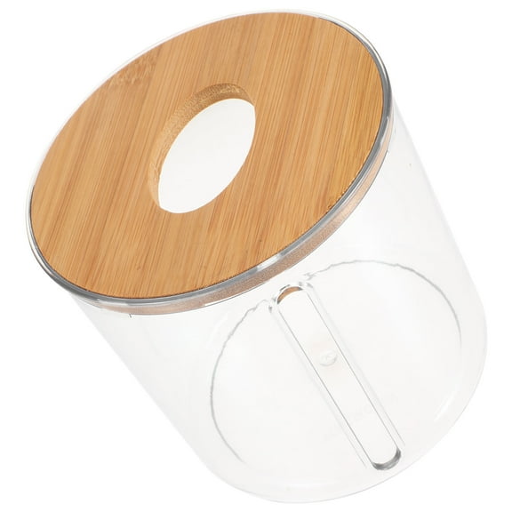 Kitandove Round Tissue Holder Clear Plastic Toilet Paper Storage Container 1Set for Kitchen