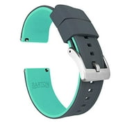 22mm Smoke Grey/Mint - Barton Elite Silicone Watch Bands - Quick Release - Choose Strap Color & Width
