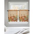 thumbnail image 5 of Orange Plaid Pumpkins Fall Thanksgiving Tier Curtains 24 Inch Length,Sheer Curtains for Bedroom Living Room Window Maple Leaf Rustic Kitchen Curtains Small Half Window Drapes 27.5"x24" 2 Panels, 5 of 7