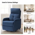thumbnail image 2 of Electric Power Lift Recliner Set of 2 Automatic Fabric Extra Seat Sofa Chairs Recliners for Elderly Bedroom Living Room Navy, 2 of 8