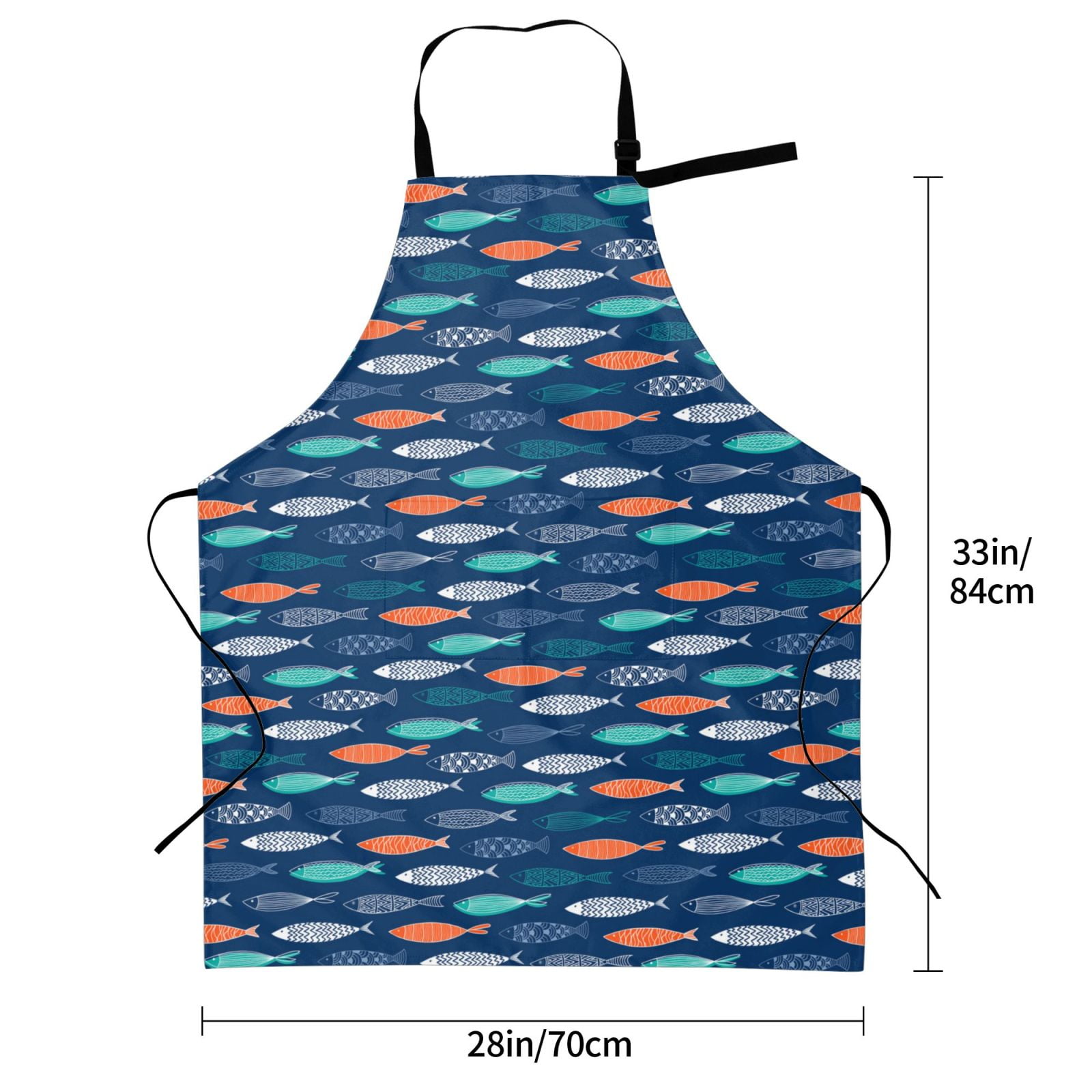 Kdxio Colorful Fish 3 Apron with Pockets Adjustable Kitchen Aprons for Men Women Waterproof Aprons for Cooking,Drawing,Crafting, Baking Household Cleaning