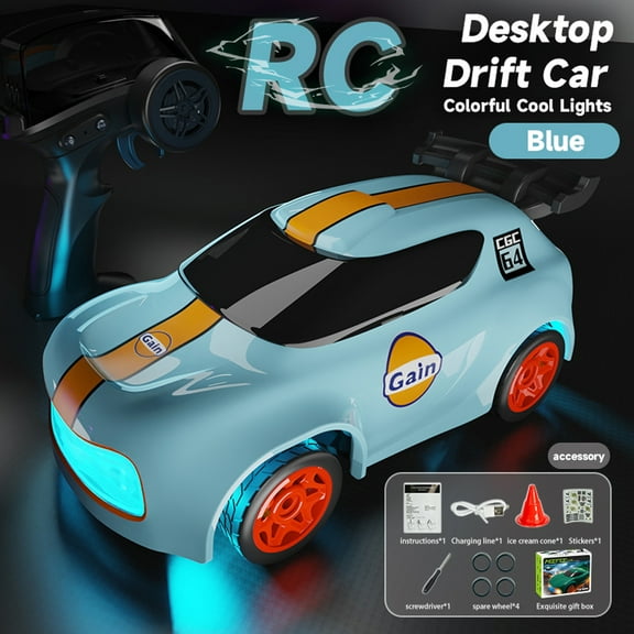 1:64 2.4GHz High Speed Drift RC Car,4WD Mini Remote Control Cars,with LED Lights Electric Toy Mini GTR Racing Model Boy Girl Kids Gift