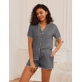 thumbnail image 5 of Ekouaer Womens Pajama Sets Button Up Bride Pjs Set 2 Piece Soft Sleepwear Short Sleeve Lounge Sets with Shorts, 5 of 6