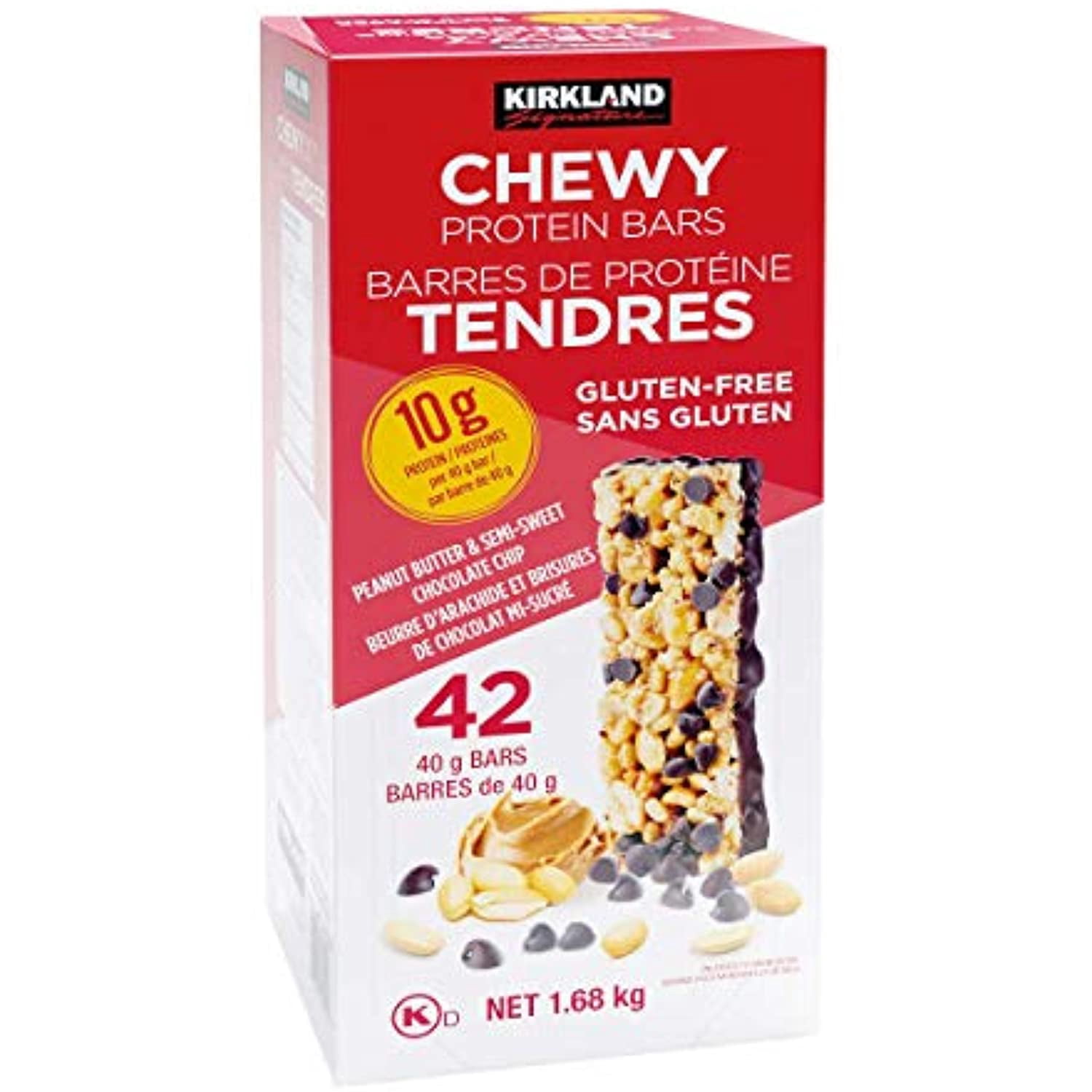 Kirkland Signature Chewy Protein Bars 1.41 Ounce (Pack of 42)