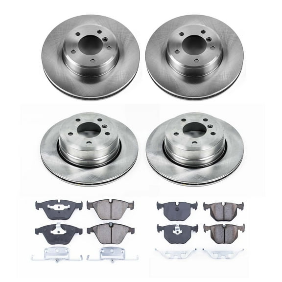 Ultimate Brakes Front and Rear Ceramic Brake Pad and Rotor Kit with Hardware WM81224