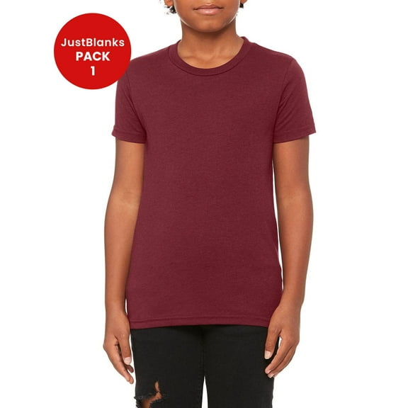 JustBlanks Lightweight Youth Tee Triblend Fabric for Maximum Comfort