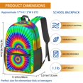 thumbnail image 3 of Purple and Yellow Tie Dye Pattern 17" Waterproof Oxford School Backpacks for Teens, S-Shape Padded Straps, for School, Travel, Hiking, Camping, 3 of 5