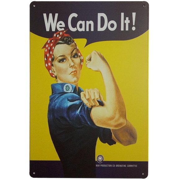 Pin-up Girl We Can Do It Metal Retro Wall Decor Vintage Tin Signs 12" X 8" Inches