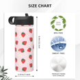 thumbnail image 4 of Sikiie Strawberry Floral Print 18OZ Insulated Straw Cup, Portable Leak-proof Sports Water Bottle, Stainless Steel Water Cup Suitable for Home and Outdoor, 4 of 8
