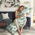 thumbnail image 5 of Hawaiian Hibiscus Body Pillowcase 20x54 - Soft & Breathable Pillow Cover with Zipper, Botanical Jungle Leaves Print, Stretchy & Multipurpose, 5 of 7