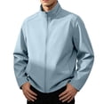thumbnail image 2 of Fanshiluo Men's Stand Collar Full-Zip Long Sleeve Jacket, Lightweight Windproof Casual Outerwear with Side Pockets for Men,M,Big and Tall Men, 2 of 8