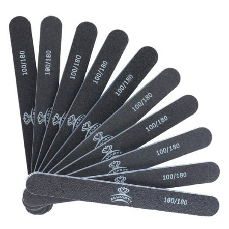 10pcs Professional Nail Files Washable Double Sided Emery