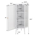 thumbnail image 6 of 22.56'' Floor Cabinet White, With Tempered Glass & 3 , For Living Room, Bedroom, Bathroom, Attractive Door - Practical Stylish Build, 6 of 6