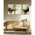 thumbnail image 5 of SHENIFY Large 24x36in3pcs Natural Framed Black Gray Abstract Landscape Wall Art Brown Tan Neutral Minimalist Modern Decor Artwork Prints Rustic Hallway Bedroom, 5 of 8