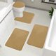 thumbnail image 1 of Juego de 4 alfombrillas de baño de espuma viscoelástica, suaves y cómodas, antideslizantes, gruesas y lavables a máquina (rojas)., 1 of 6
