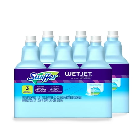 Swiffer WetJet Multi-Purpose Open Window Fresh Scent Floor Cleaner Solution Refill, 6