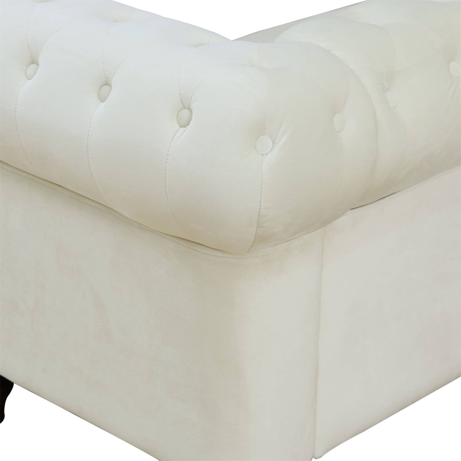 Hommoo Sofa Set, 62.5" Flannelette 2-Piece Couch Living Room Sofa Set,L-Shaped Sectional Sofa,Sectional Couches for Living Room,White