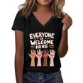 thumbnail image 2 of Shirts for Women Everyone Is Welcome Here V Neck Shirt Everyone Is Welcome Here Shirt Everyone Is Welcome Here T Shirt Funny Woman Tshirt, 2 of 5