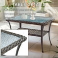 thumbnail image 5 of PARKWELL 7-Piece Outdoor High Back Patio Conversation Set,Wicker 6-Seat Furniture with Loveseat Sofa, Swivel Gliders,Coffee Table and Ottomans,Brown Wicker Gray Cushions, 5 of 8