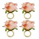 thumbnail image 1 of Anillos de servilleta de flor rosa de 4 piezas, decoración de mesa para bodas, San Valentín # 39; s Afortunado Sencillez, 1 of 5