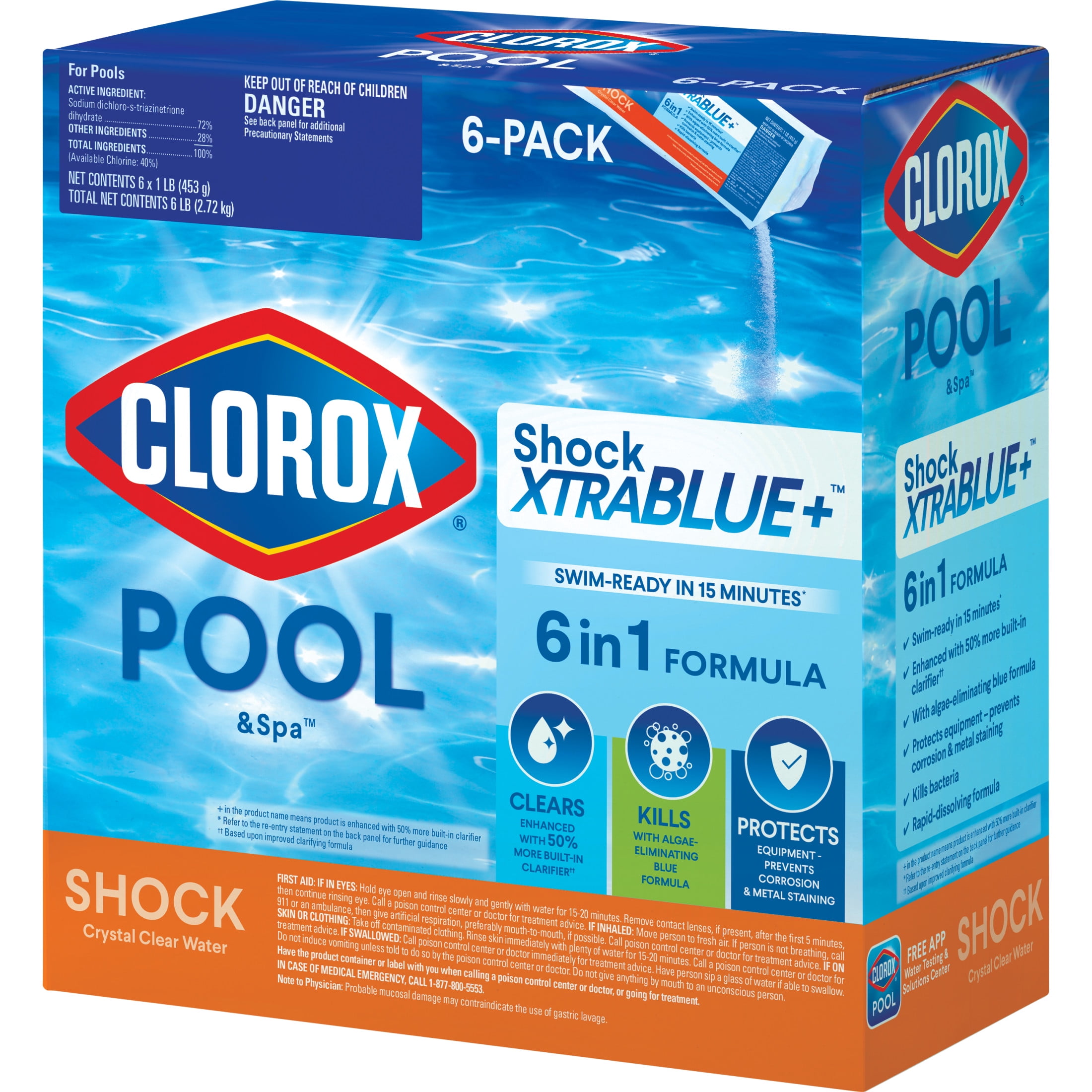 Clorox Pool&Spa 6pk Shock Xtrablue2